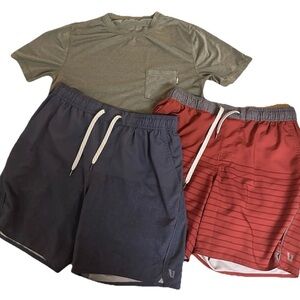 Vuori Lot of 3 - Medium, Men's Trail Shorts (2) & Tradewind Performance T-Shirt